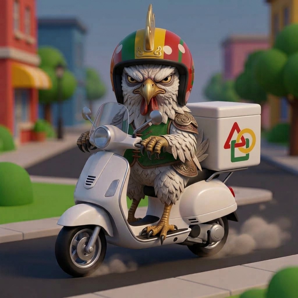 The LEKKER KOREA rider on his scooter